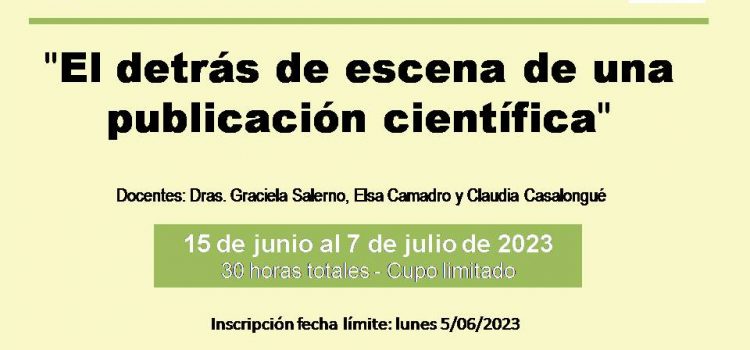 Formulario de inscripción: Curso de Posgrado «El detrás de escena de una publicación científica»